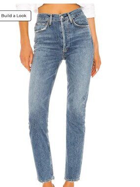 AGOLDE Riley High Rise Straight Crop Jeans